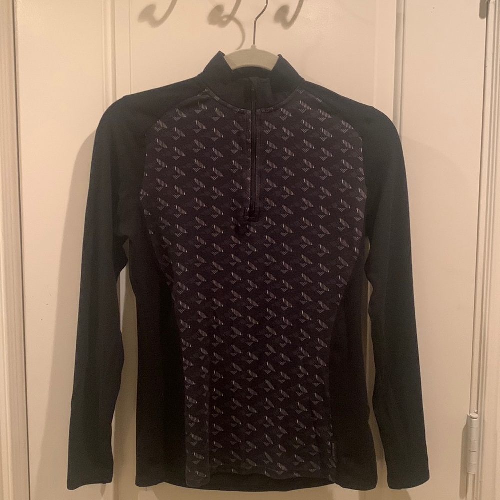 Black Hot Chillys Half Zip Top Ski Snowboard Layer Size S